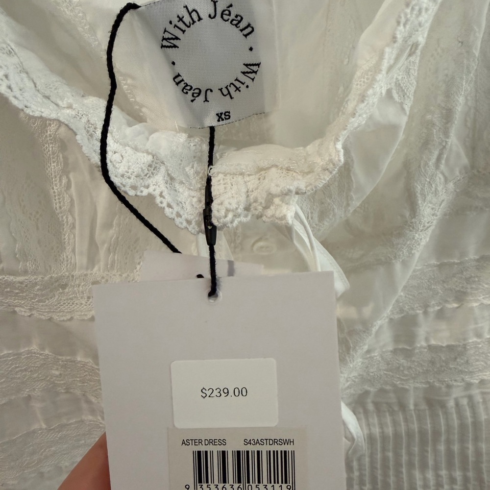 With Jean White Off-Shoulder Lace Mini Dress XS - Picture 7 of 11